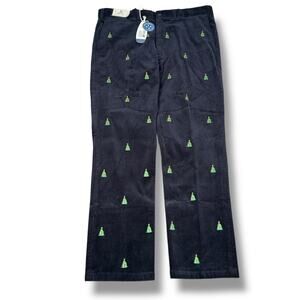 Castaway Nantucket Beachcomber Corduroy Pants Men’s 38 x 30 Navy Christmas Trees